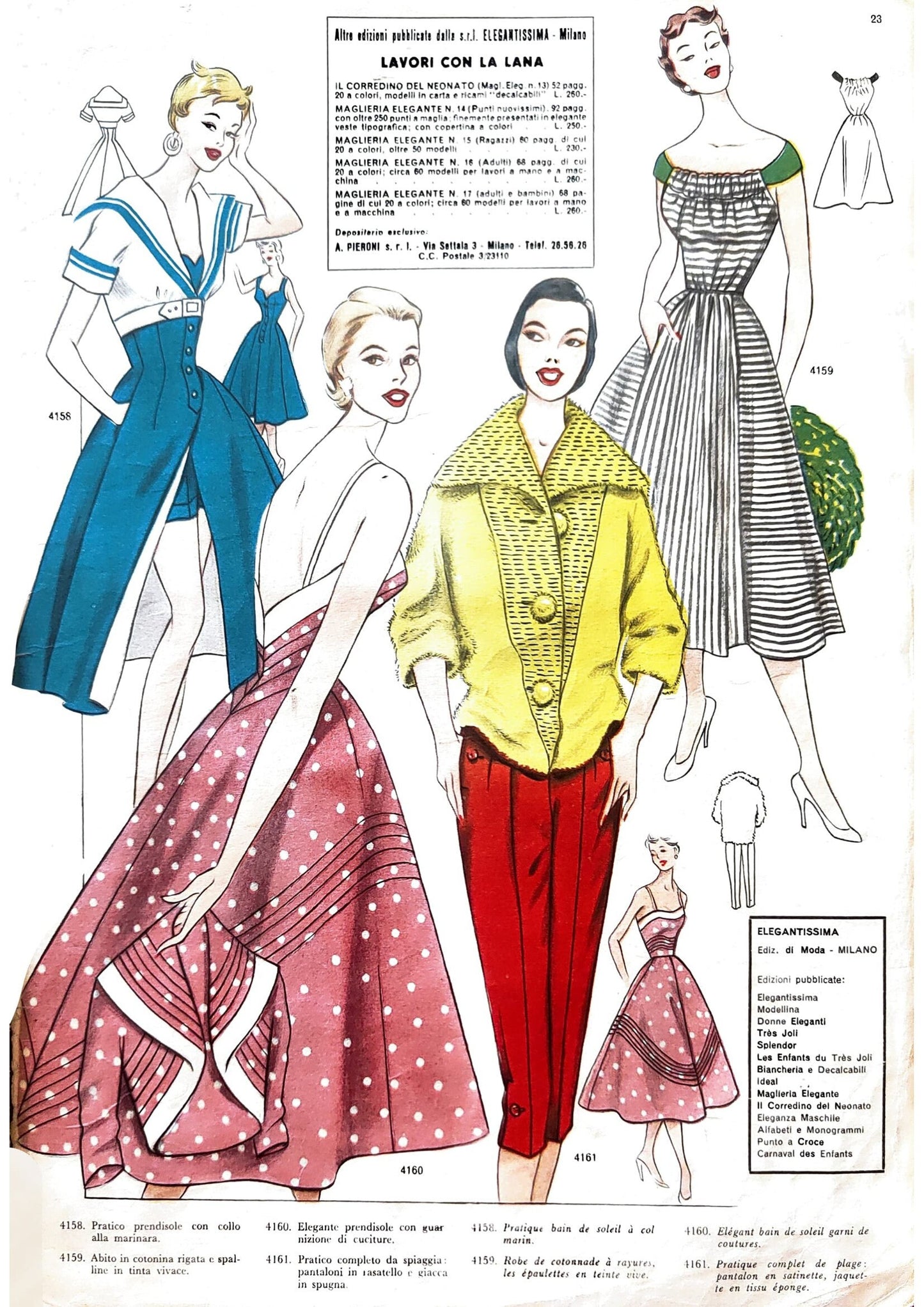 BUNDLE PDF Italian Fashion 3 Magazines Elegantissima 1955 1958 | Digital Plates in Italian and French |