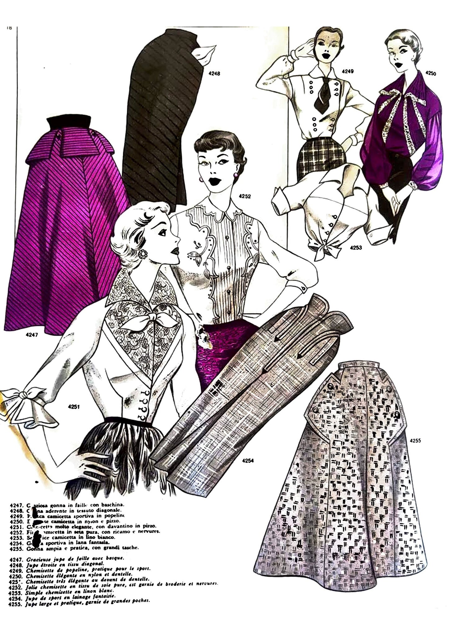 BUNDLE PDF Italian Fashion 3 Magazines Elegantissima 1955 1958 | Digital Plates in Italian and French |