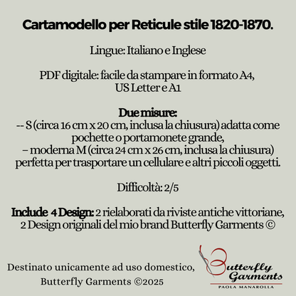 LILY - Victorian Reticule Pattern - Digital PDF Pattern & Sewing Tutorial