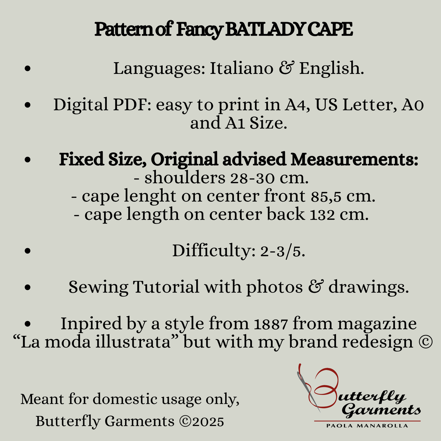 Batwings Fancy Cape Pattern - Victorian Inspired Halloween Cape PDF Tutorial