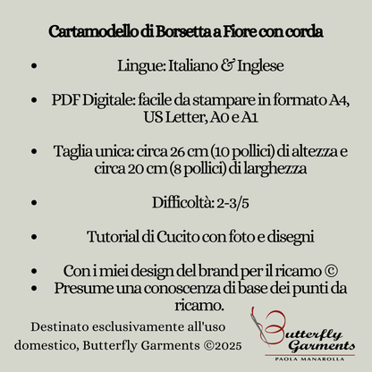 ESTELLE - Flower Corded Reticule Pattern - Victorian Tobacco Bag Reimagined - Digital PDF & Sewing Tutorial