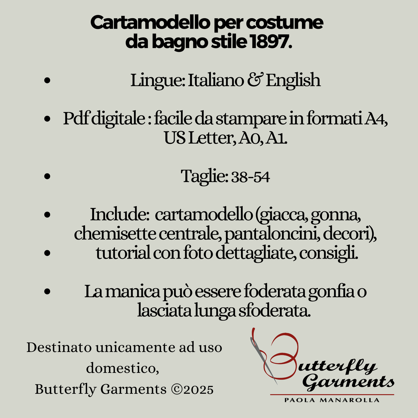 ALDA - 1897 Victorian Bathing Costume - Digital PDF Pattern & Sewing Tutorial