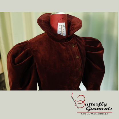 1890s Velvet Jacket RUST - Digital PDF Pattern & Sewing Tutorial