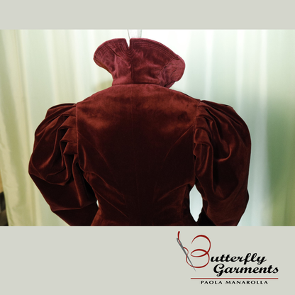 1890s Velvet Jacket RUST - Digital PDF Pattern & Sewing Tutorial