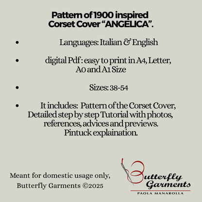 ANGELICA - Victorian Corset Cover Pattern - Early 1900s Sewing Tutorial with Pintucks & Lace - Digital PDF