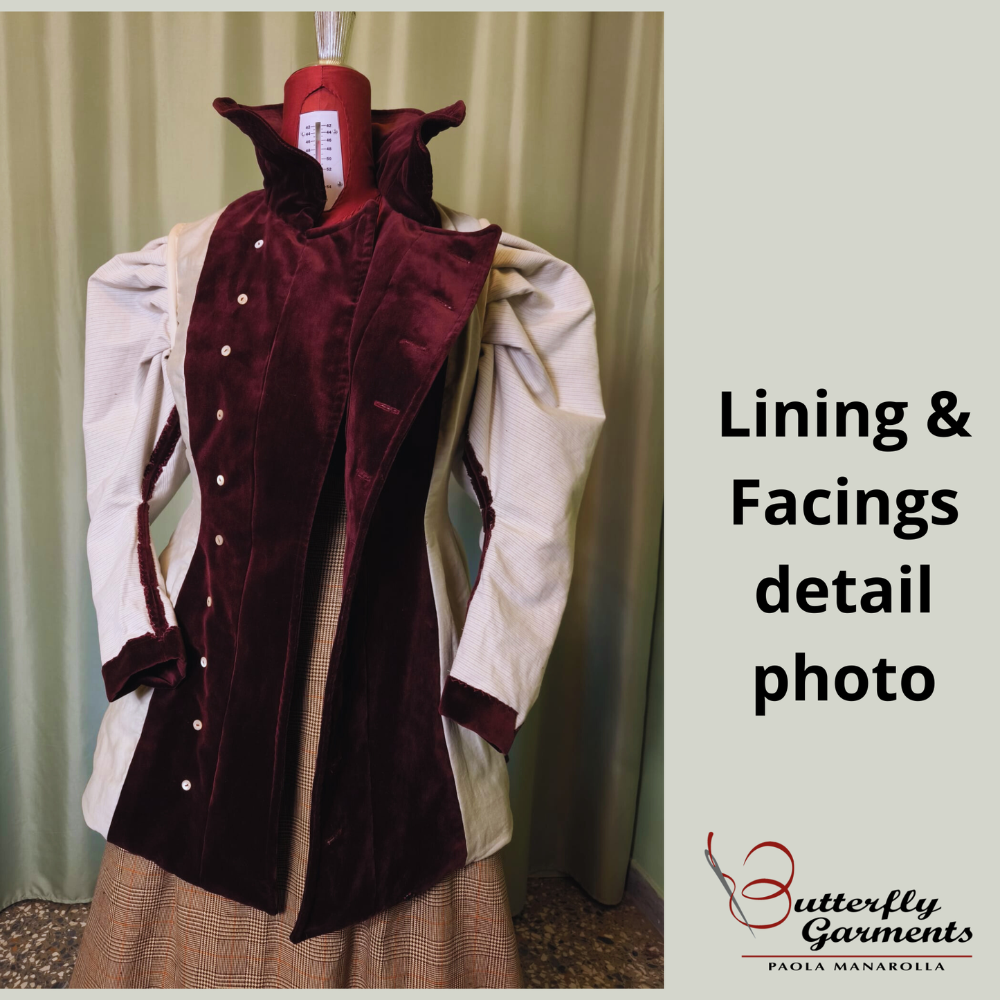 1890s Velvet Jacket RUST - Digital PDF Pattern & Sewing Tutorial