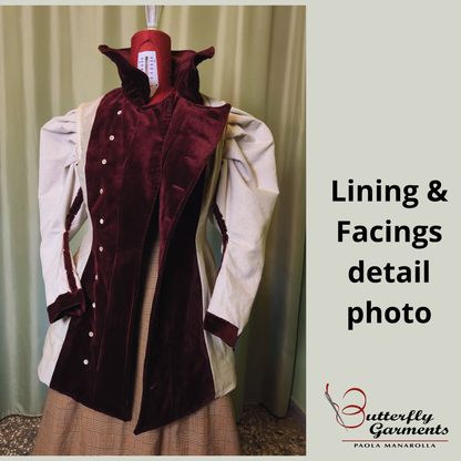1890s Velvet Jacket RUST - Digital PDF Pattern & Sewing Tutorial