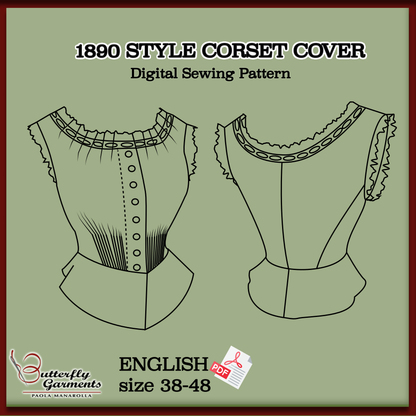 ANGELICA - Victorian Corset Cover Pattern - Early 1900s Sewing Tutorial with Pintucks & Lace - Digital PDF