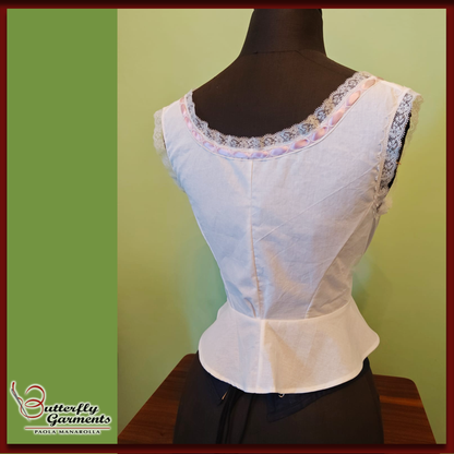 ANGELICA - Victorian Corset Cover Pattern - Early 1900s Sewing Tutorial with Pintucks & Lace - Digital PDF