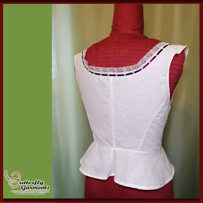 ANGELICA - Victorian Corset Cover Pattern - Early 1900s Sewing Tutorial with Pintucks & Lace - Digital PDF