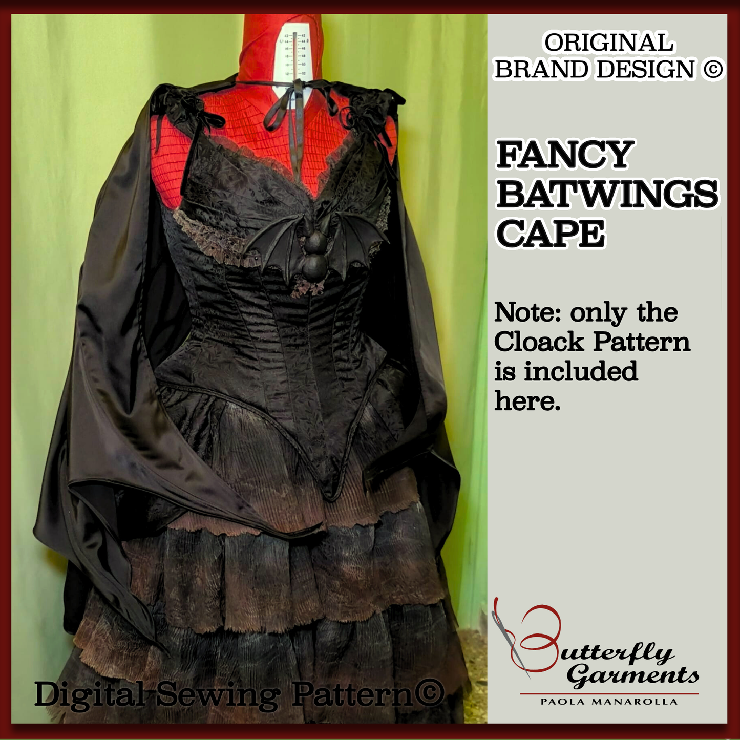 Batwings Fancy Cape Pattern - Victorian Inspired Halloween Cape PDF Tutorial