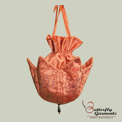 ESTELLE - Flower Corded Reticule Pattern - Victorian Tobacco Bag Reimagined - Digital PDF & Sewing Tutorial