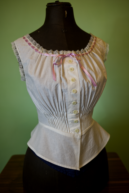ANGELICA - Victorian Corset Cover Pattern - Early 1900s Sewing Tutorial with Pintucks & Lace - Digital PDF