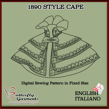 GRACE - Modello di cucito per mantello Belle Époque anni 1890 con ricamo soutache | Download digitale PDF del mantello vittoriano edoardiano