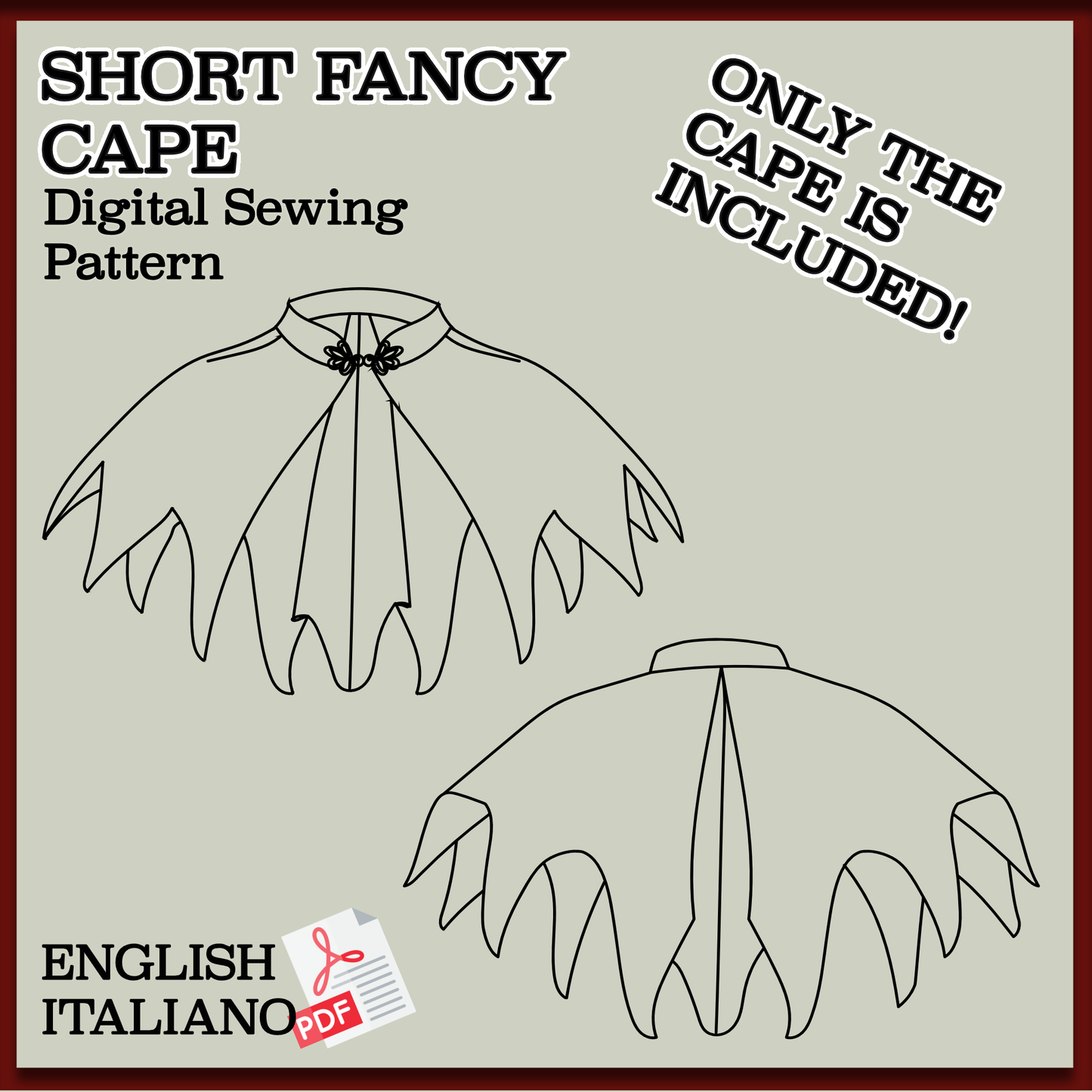 Bat-Inspired Fancy Cape KUROHIME - Digital PDF Pattern & Sewing Tutorial