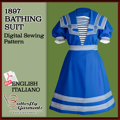 ALDA - 1897 Victorian Bathing Costume - Digital PDF Pattern & Sewing Tutorial