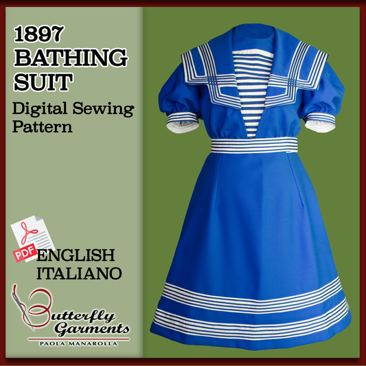 ALDA - 1897 Victorian Bathing Costume - Digital PDF Pattern & Sewing Tutorial