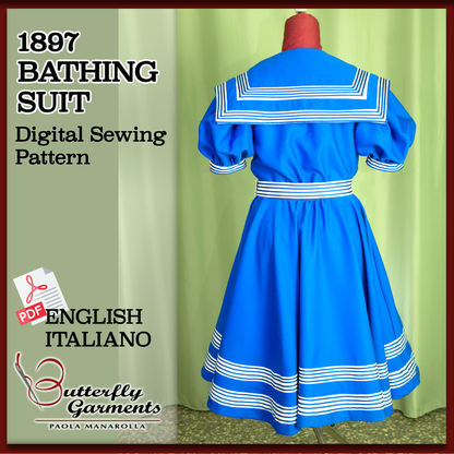 ALDA - 1897 Victorian Bathing Costume - Digital PDF Pattern & Sewing Tutorial