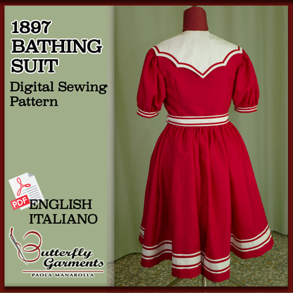 1897 Victorian Bathing Costume Collection - ALDA & CERISE Bundle - Digital PDF Pattern & Sewing Tutorial