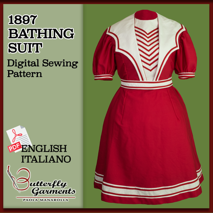 1897 Victorian Bathing Costume Collection - ALDA & CERISE Bundle - Digital PDF Pattern & Sewing Tutorial