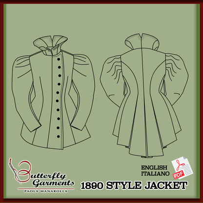 1890s Velvet Jacket RUST - Digital PDF Pattern & Sewing Tutorial
