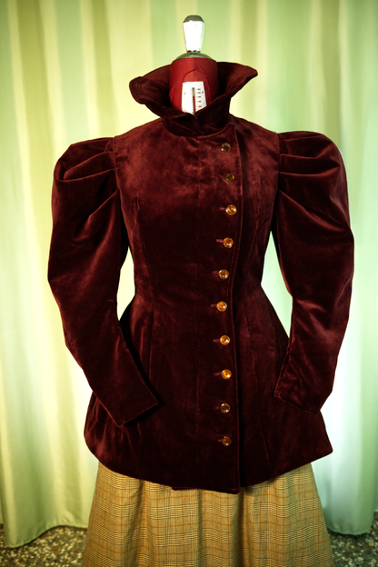 1890s Velvet Jacket RUST - Digital PDF Pattern & Sewing Tutorial