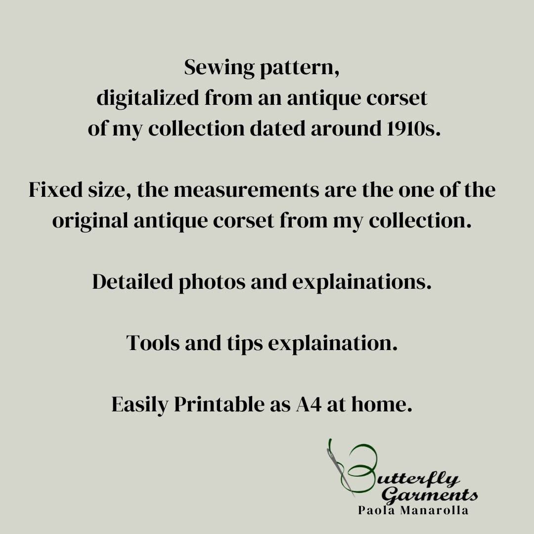 Edwardian Antique Corset ESTHER- Digital PDF Pattern & Tutorial