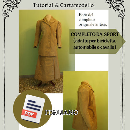 Completo sportivo Edoardiano - Tutorial e Cartamodello Digitale Italiano
