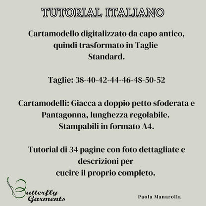 Completo sportivo Edoardiano - Tutorial e Cartamodello Digitale Italiano
