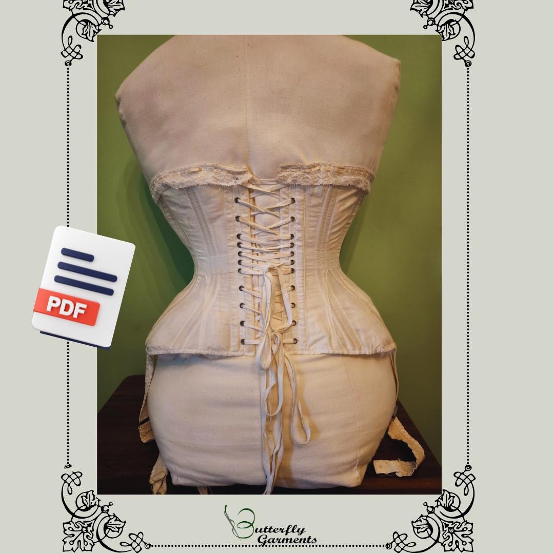 Edwardian Antique Corset WAVES - Digital PDF Pattern & Tutorial