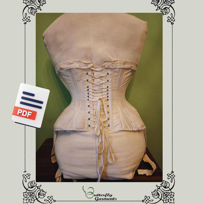 Edwardian Antique Corset WAVES - Digital PDF Pattern & Tutorial