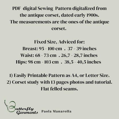 Edwardian Antique Corset WAVES - Digital PDF Pattern & Tutorial