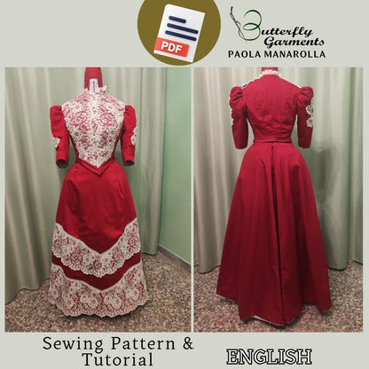 1890 Victorian Style Attire RUBINO - Digital PDF Pattern & Sewing Tutorial