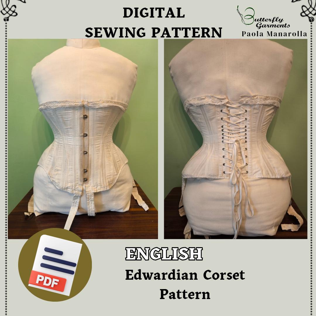 Edwardian Antique Corset WAVES - Digital PDF Pattern & Tutorial