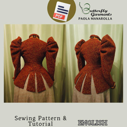 1892 Victorian Style Jacket SYLVA - Digital PDF Pattern & Sewing Tutorial