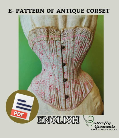 Late Victorian Antique Corset CLOVER - Digital PDF Pattern & Tutorial