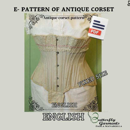 Edwardian Antique Corset ESTHER- Digital PDF Pattern & Tutorial