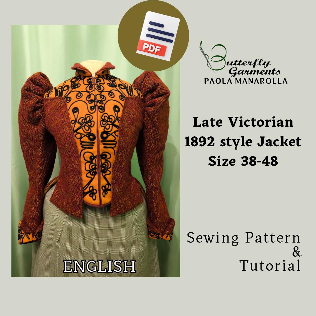 1892 Victorian Style Jacket SYLVA - Digital PDF Pattern & Sewing Tutorial