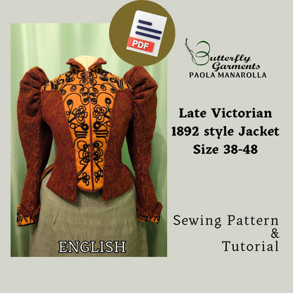 1892 Victorian Style Jacket SYLVA - Digital PDF Pattern & Sewing Tutorial