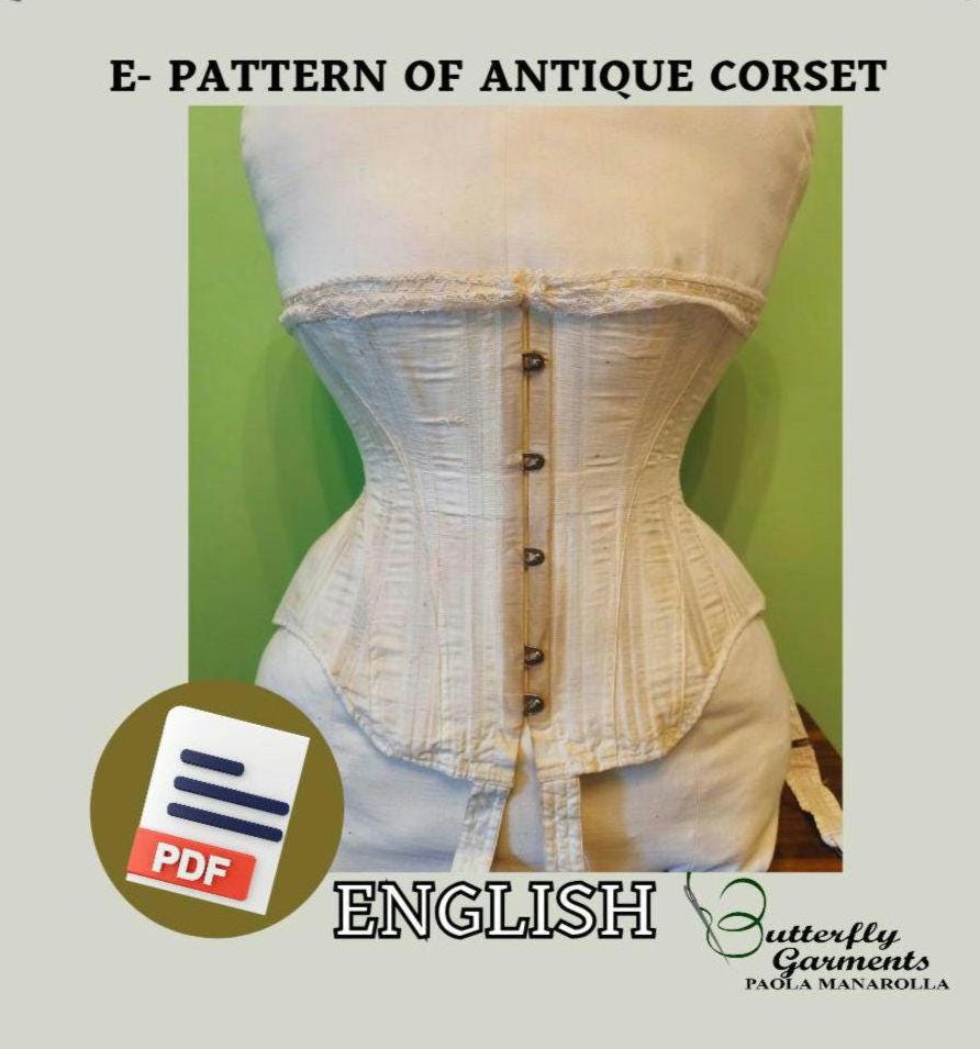 Edwardian Antique Corset WAVES - Digital PDF Pattern & Tutorial