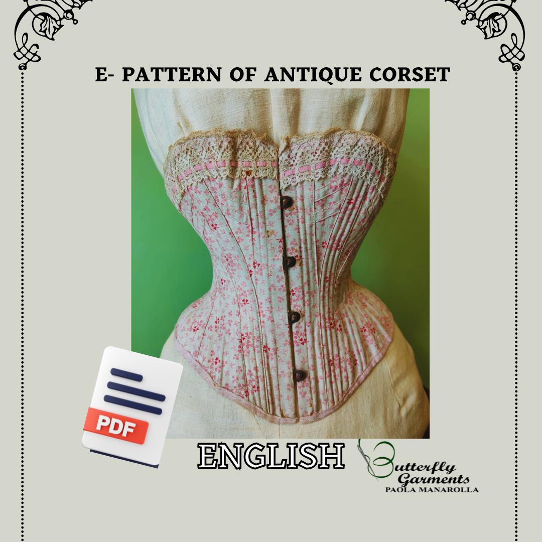 Late Victorian Antique Corset CLOVER - Digital PDF Pattern & Tutorial