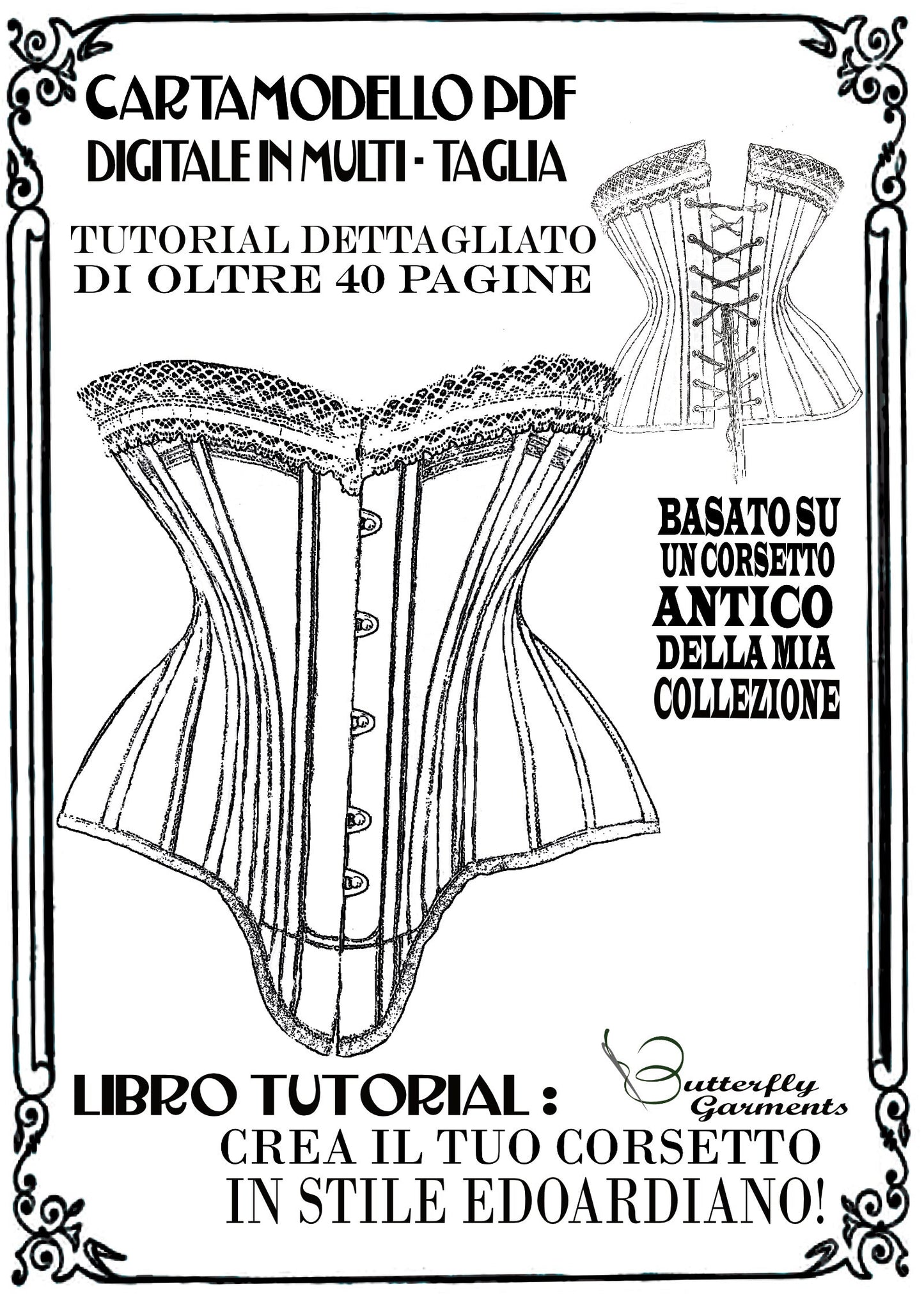 Corsetto Edoardiano - Tutorial e Cartamodello Digitale Italiano