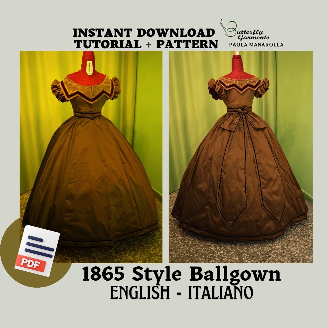 Midvictorian Style Daydress and Ballgown - Digital PDF Pattern & Sewing Tutorial