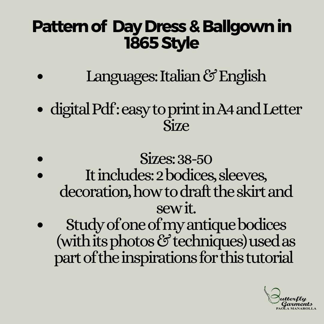 Midvictorian Style Daydress and Ballgown - Digital PDF Pattern & Sewing Tutorial