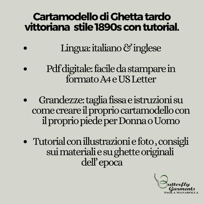 Victorian Style Spats LOKI - Digital PDF Pattern & Sewing Tutorial