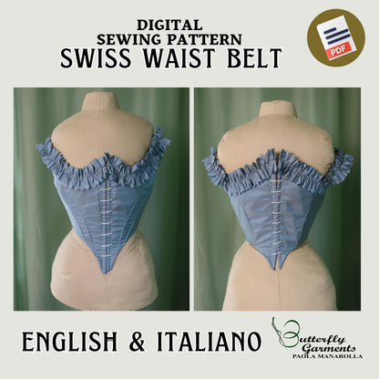 1860 Victorian Style Waist Belt BERYL - Digital PDF Pattern & Sewing Tutorial