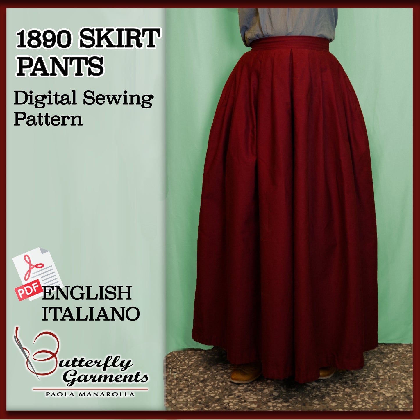 1890 Style Hidden Pants Skirt KUMA - Digital PDF Pattern & Sewing Tutorial